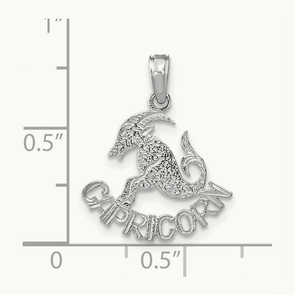 CAPRICORN Zodiac Charm — 14K White Gold