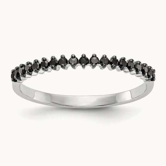 Black Diamond Band, 14K White Gold