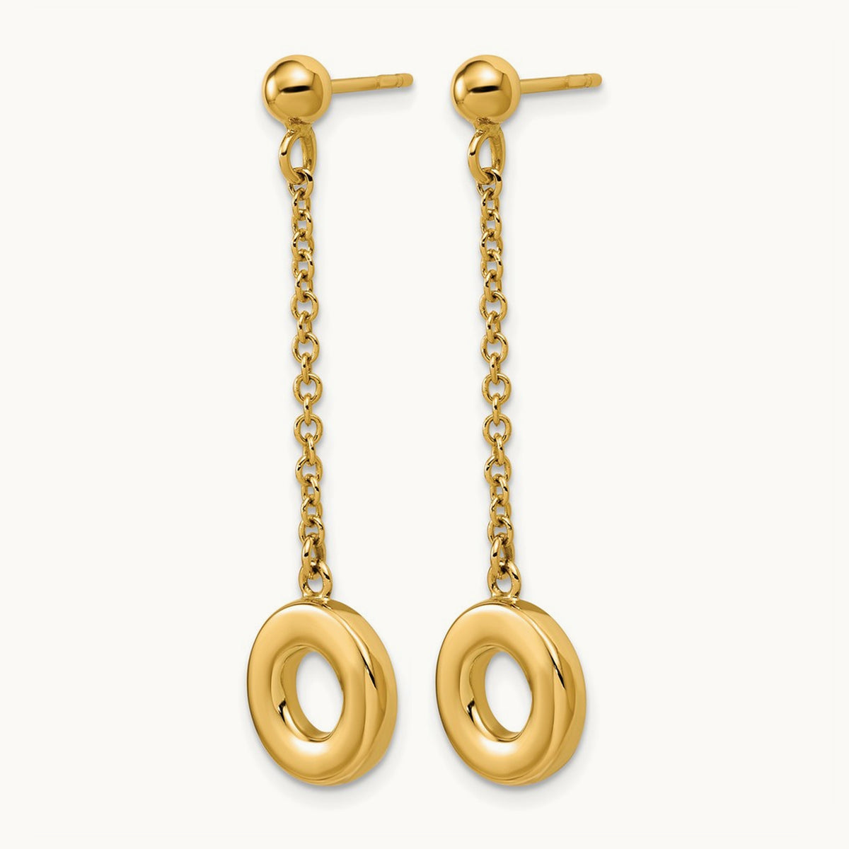 Polished Circle Dangle Post Earrings — Leslie's — photo set