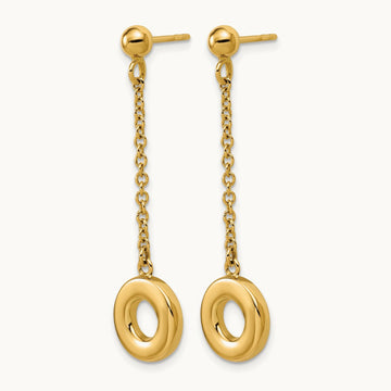 Polished Circle Dangle Post Earrings — Leslie's — photo set