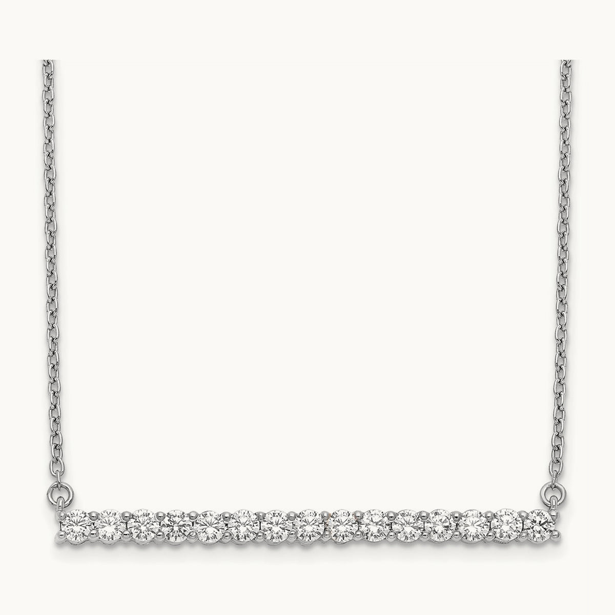 Diamond Bar 18 inch Necklace — 14K White Gold, 0.75 ct