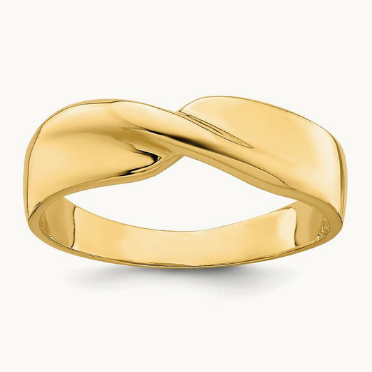 Polished Single Twist Ring, 14K