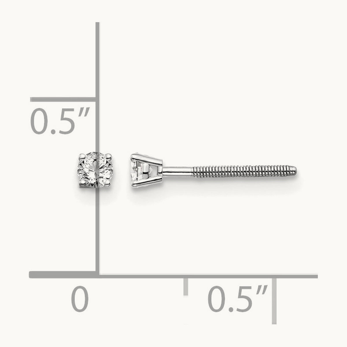 Diamond Stud Thread on/off Post Earrings — 2.4mm