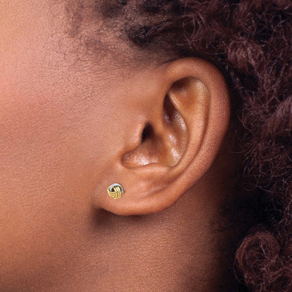 Love Knot Post Earring — 14K Two-Tone Gold