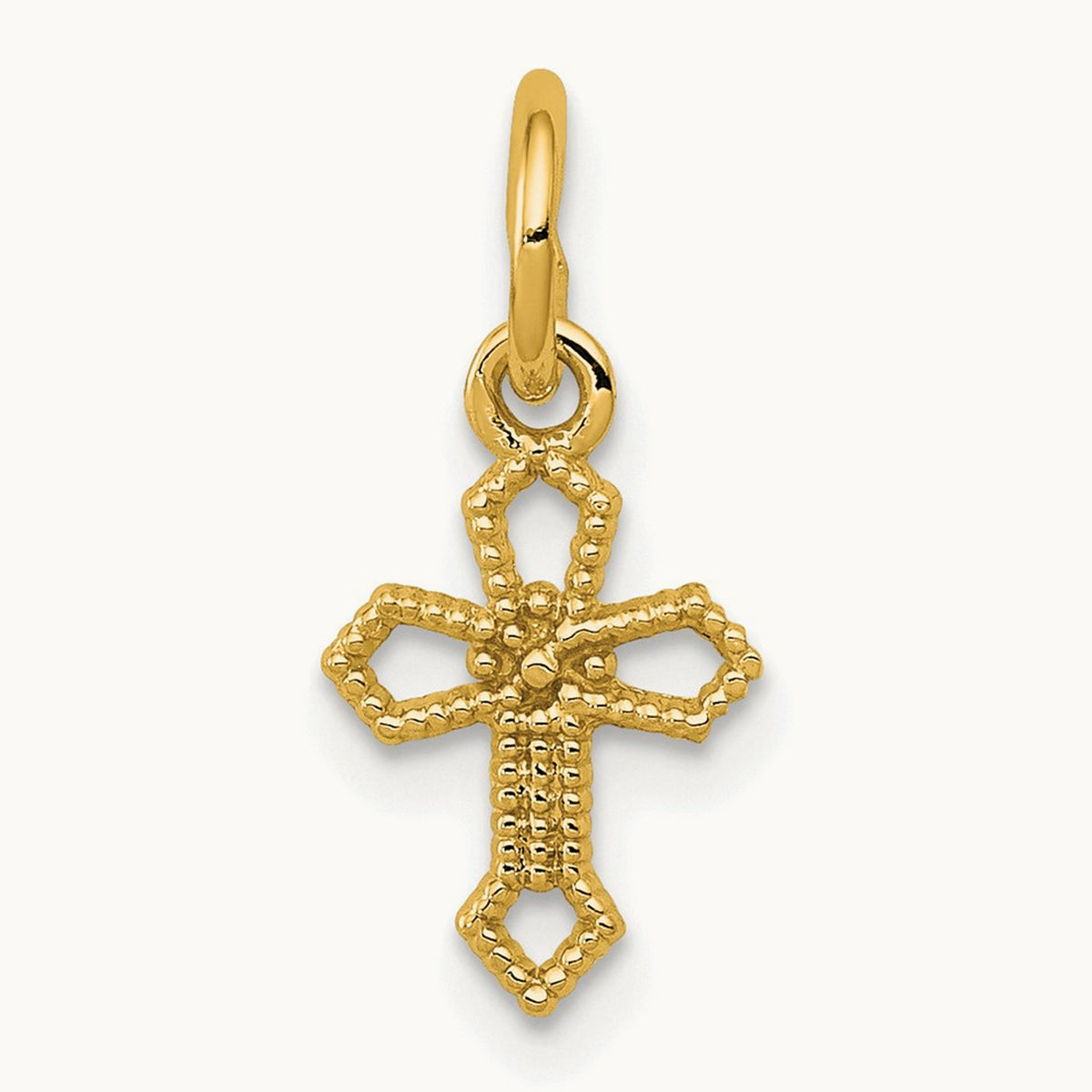 Passion Cross Charm — 14K Yellow Gold