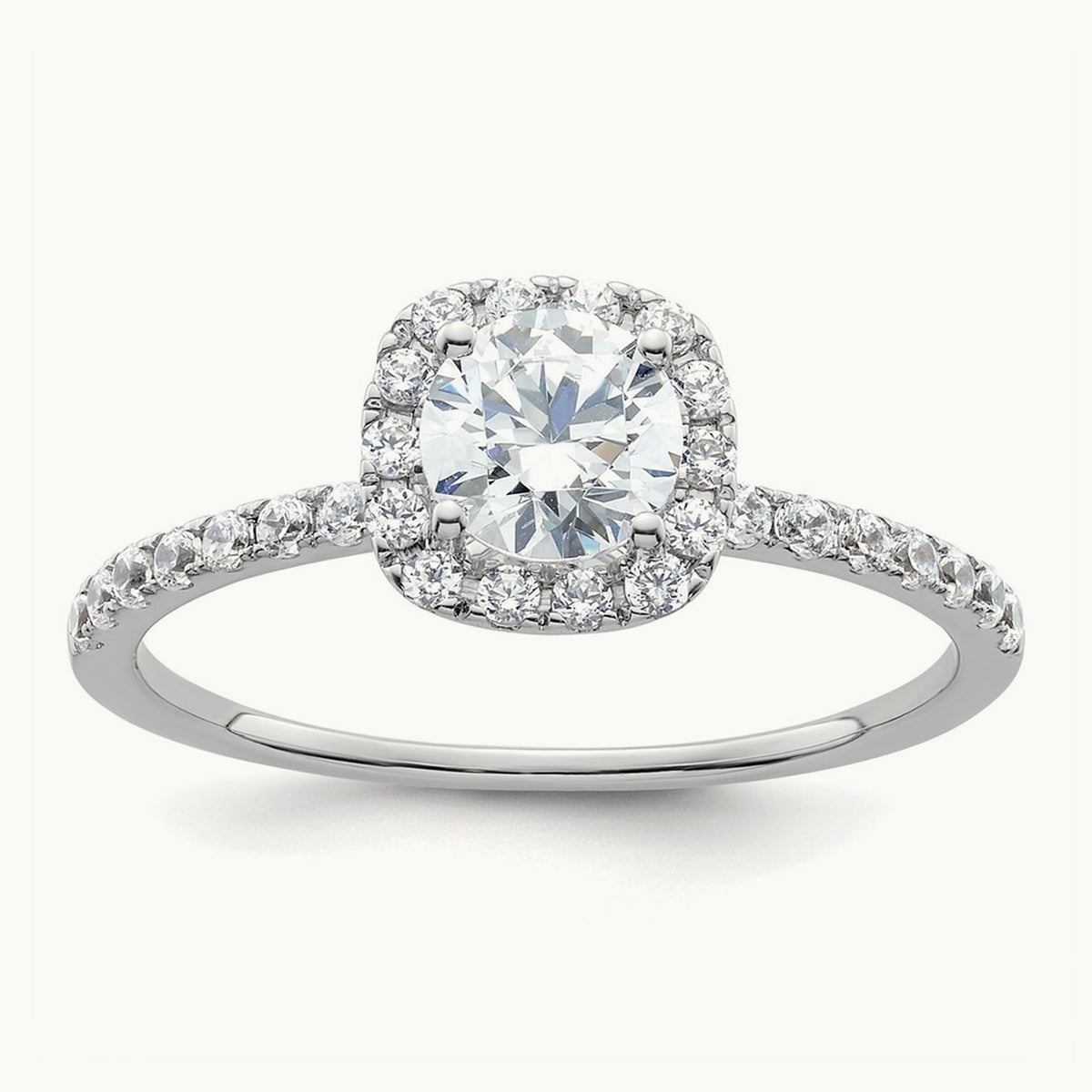 Round Semi-Mount Halo Engagement Ring, 0.25 ct tw