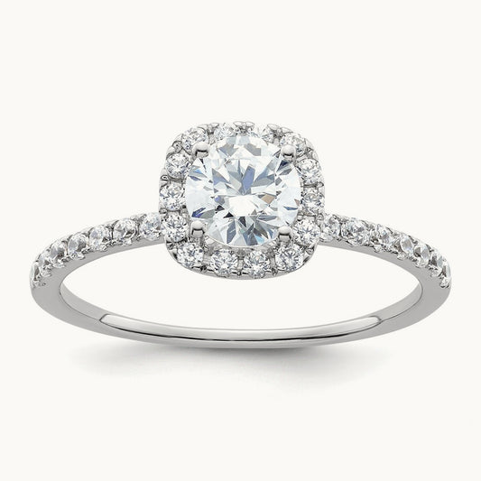 Round Semi-Mount Halo Engagement Ring, 0.25 ct tw