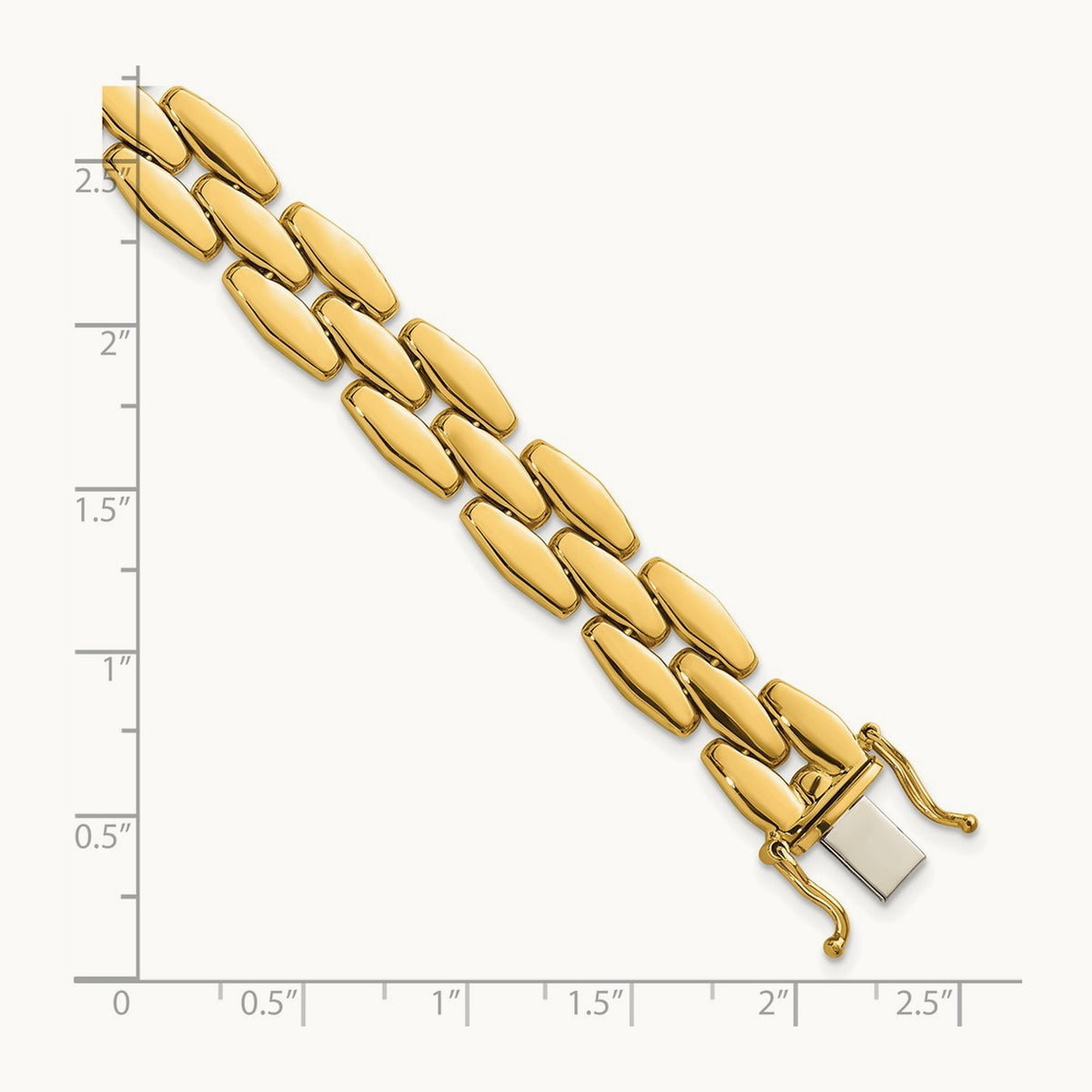 Polished Fancy Link Bracelet, 14K