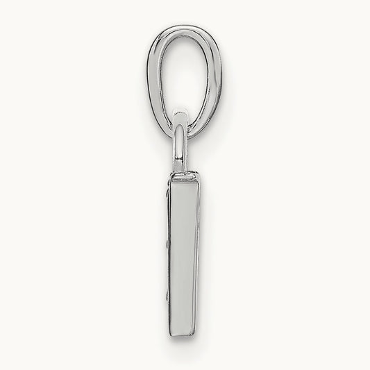 Rhodium-plated Diamond Letter W Initial Pendant, 14K White Gold