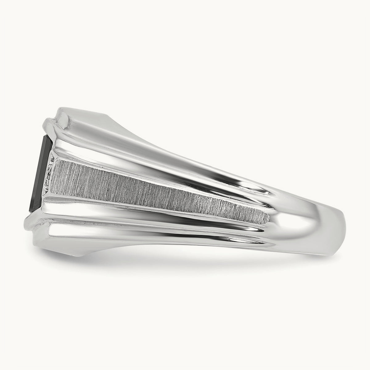 Men's Satin Onyx and Diamond Complete Ring — IBGoodman — photo set