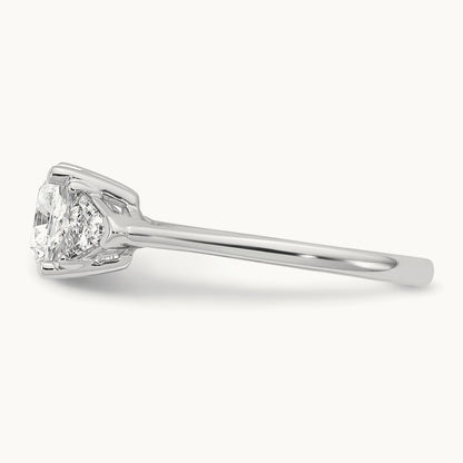 1/2ct Lab Grown Dia VS+ F+ Triangle 1 1/2ct Cushion Semi Eng Ring, 14K White Gold