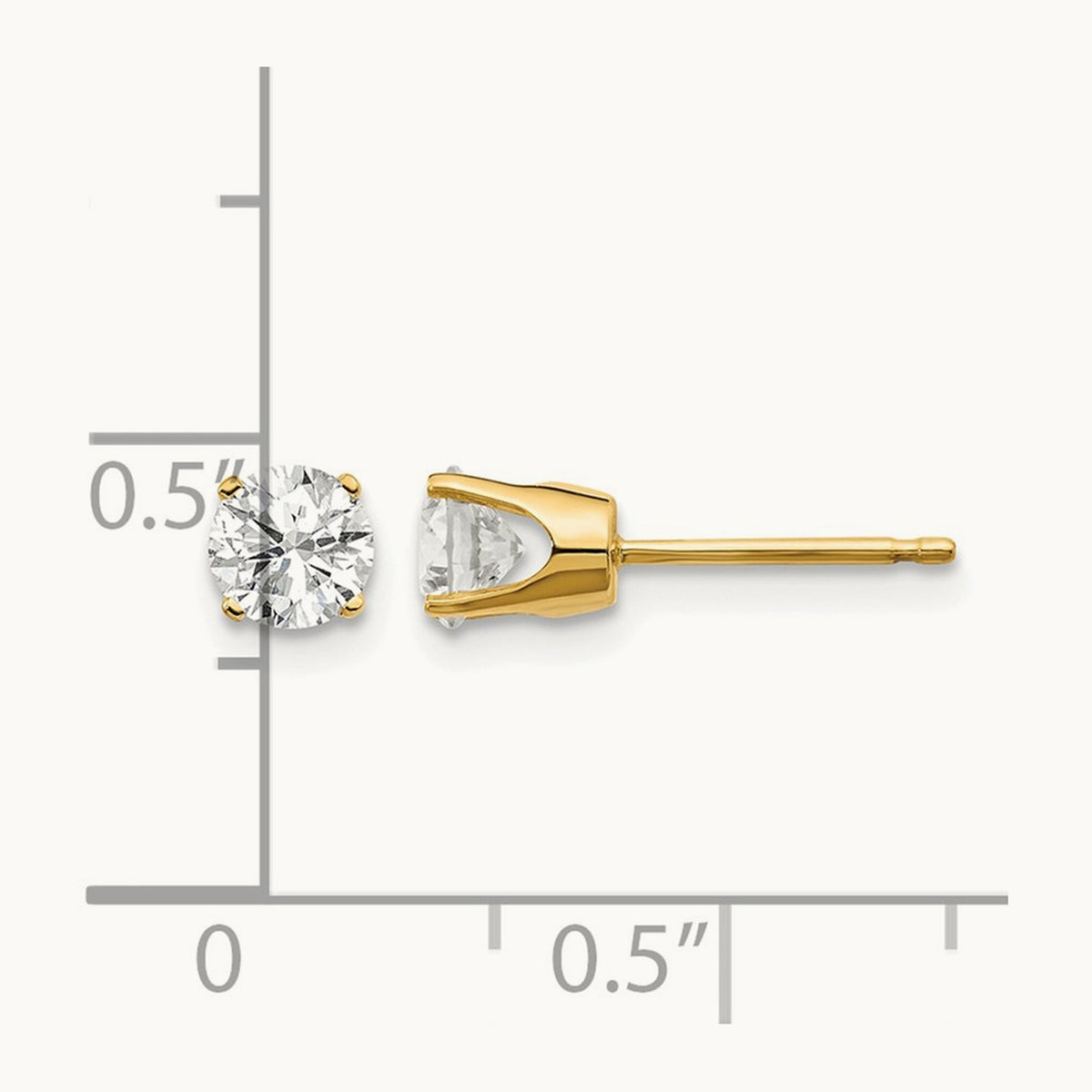 Diamond Stud Push-on Post Earrings — 0.74 ct tw