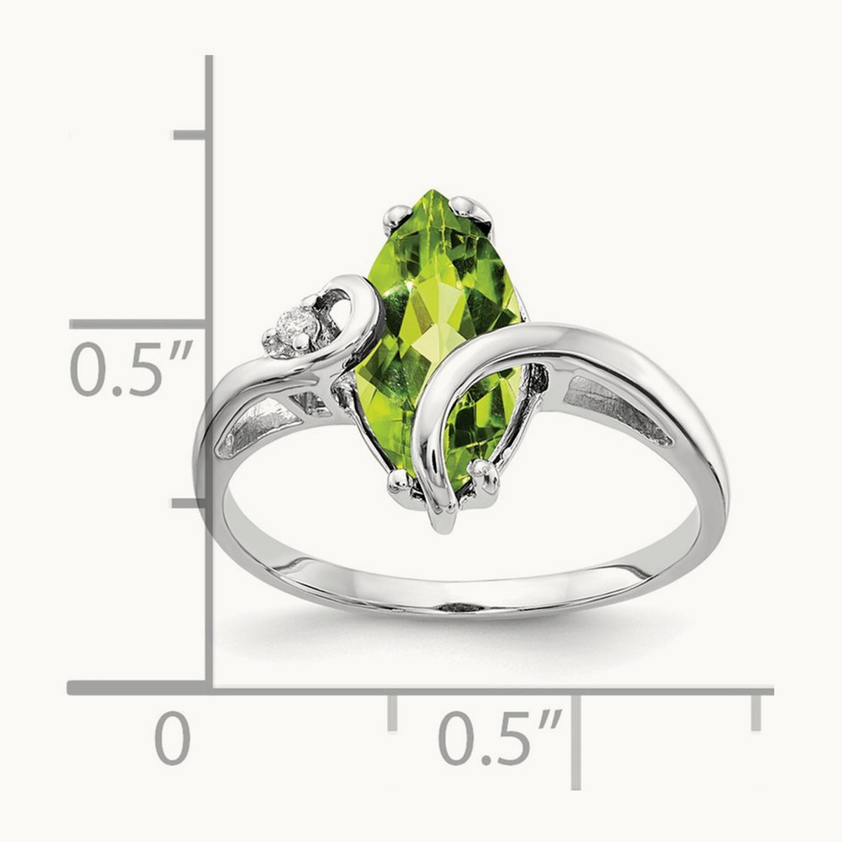 Marquise Peridot AA Diamond ring — photo set