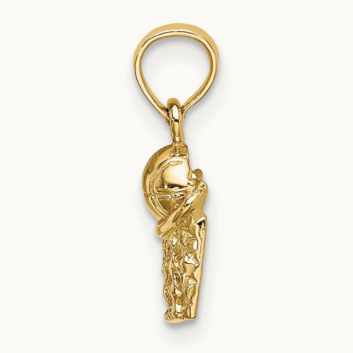Basketball w/Net Charm, 14K