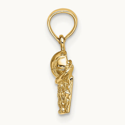 Basketball w/Net Charm, 14K