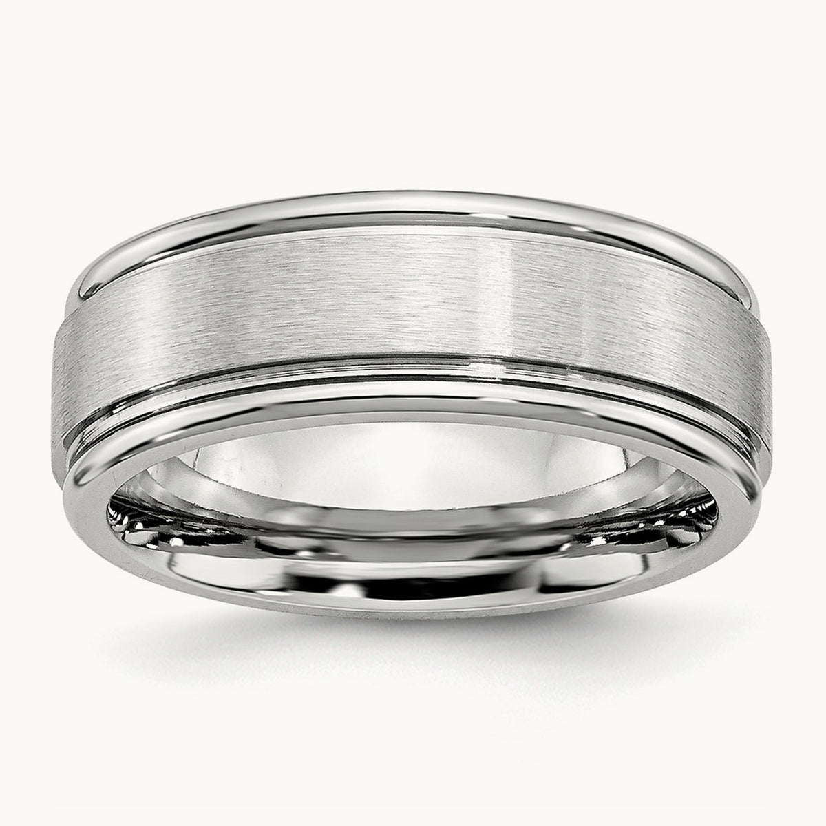 Cobalt Satin and Polished Ridged Edge Band — 8mm (2)