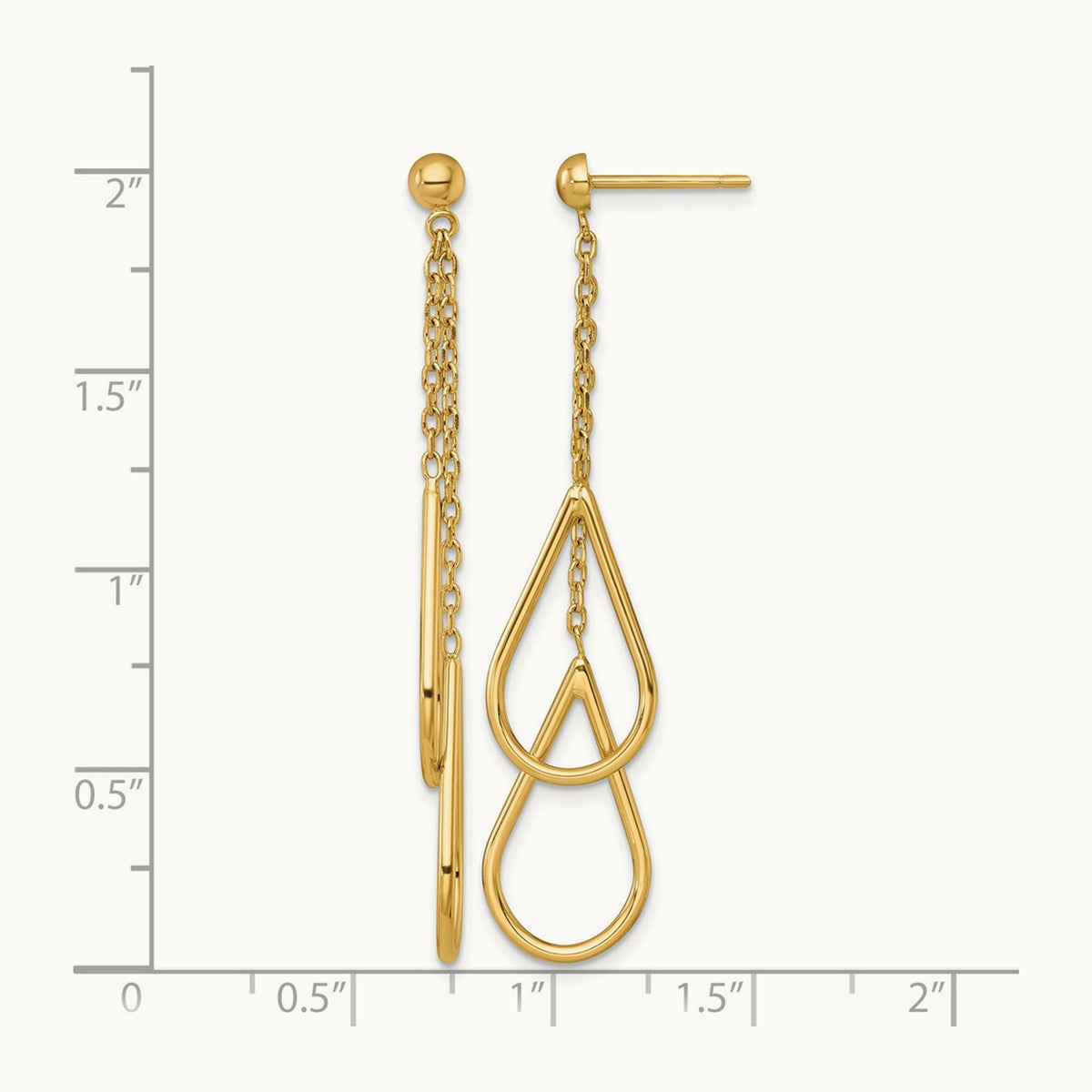 Polished Teardrops Dangle Earrings, 14K