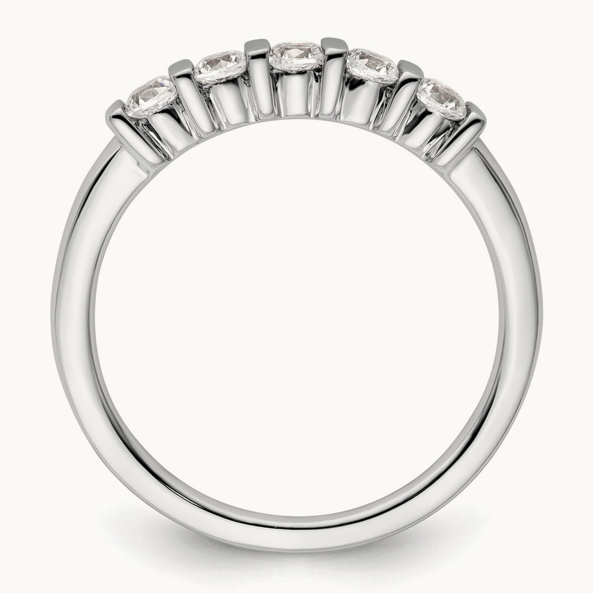 5-Stone Diamond Band, 14K White Gold