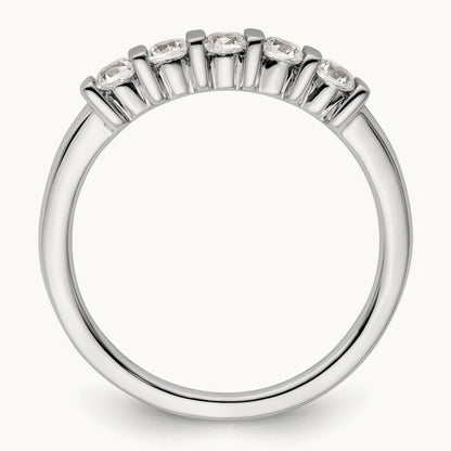 5-Stone Diamond Band, 14K White Gold