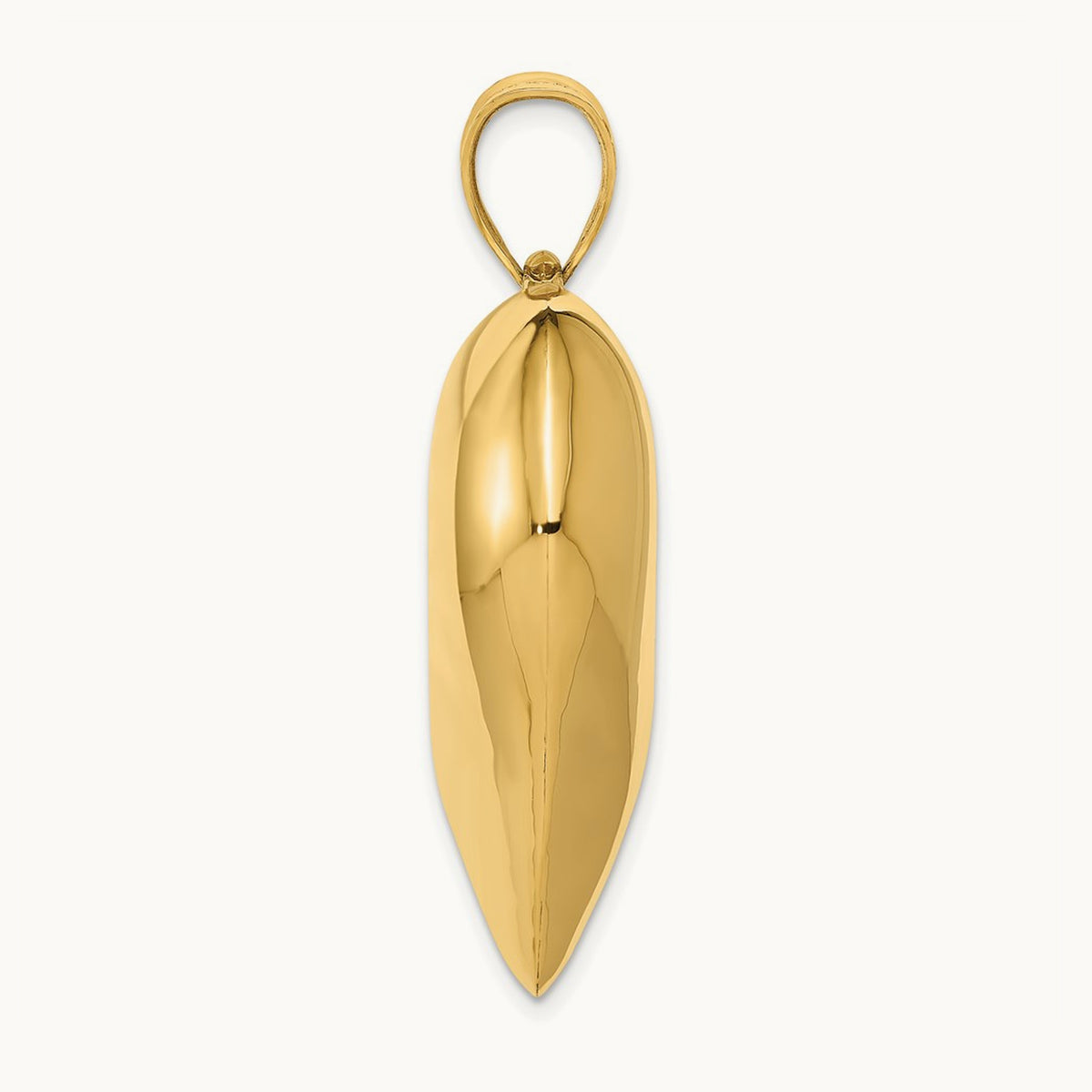 Polished 3-D Large Puffed Heart Pendant, 14K