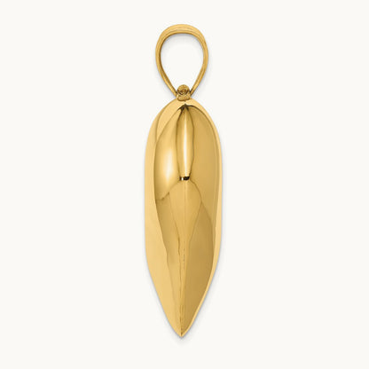 Polished 3-D Large Puffed Heart Pendant, 14K