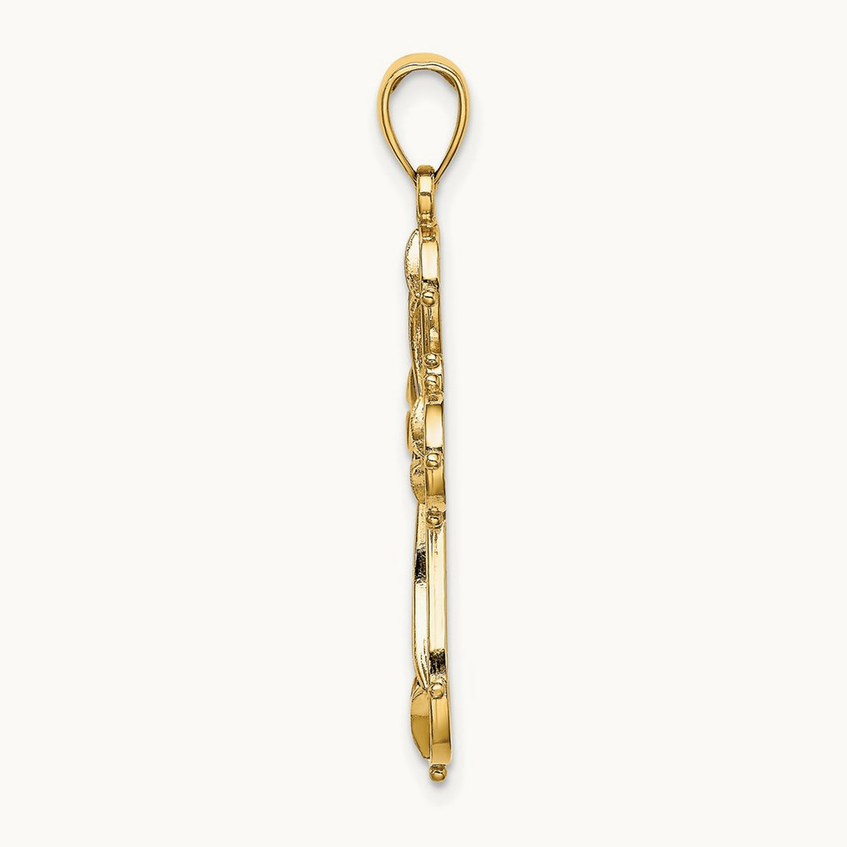 Cut-Out Shapes Fancy Cross Charm, 14K