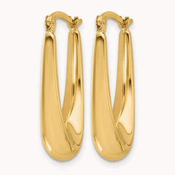 Polished Hoop Earrings, 10K — Leslie's