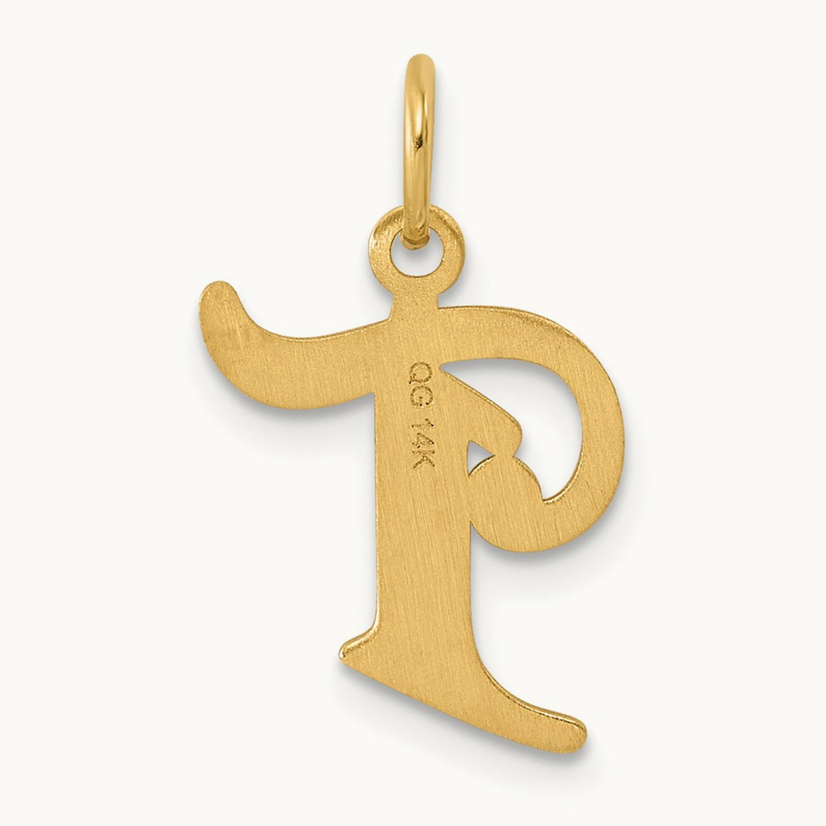 Diamond-cut Initial Charm — 14K Yellow Gold, T