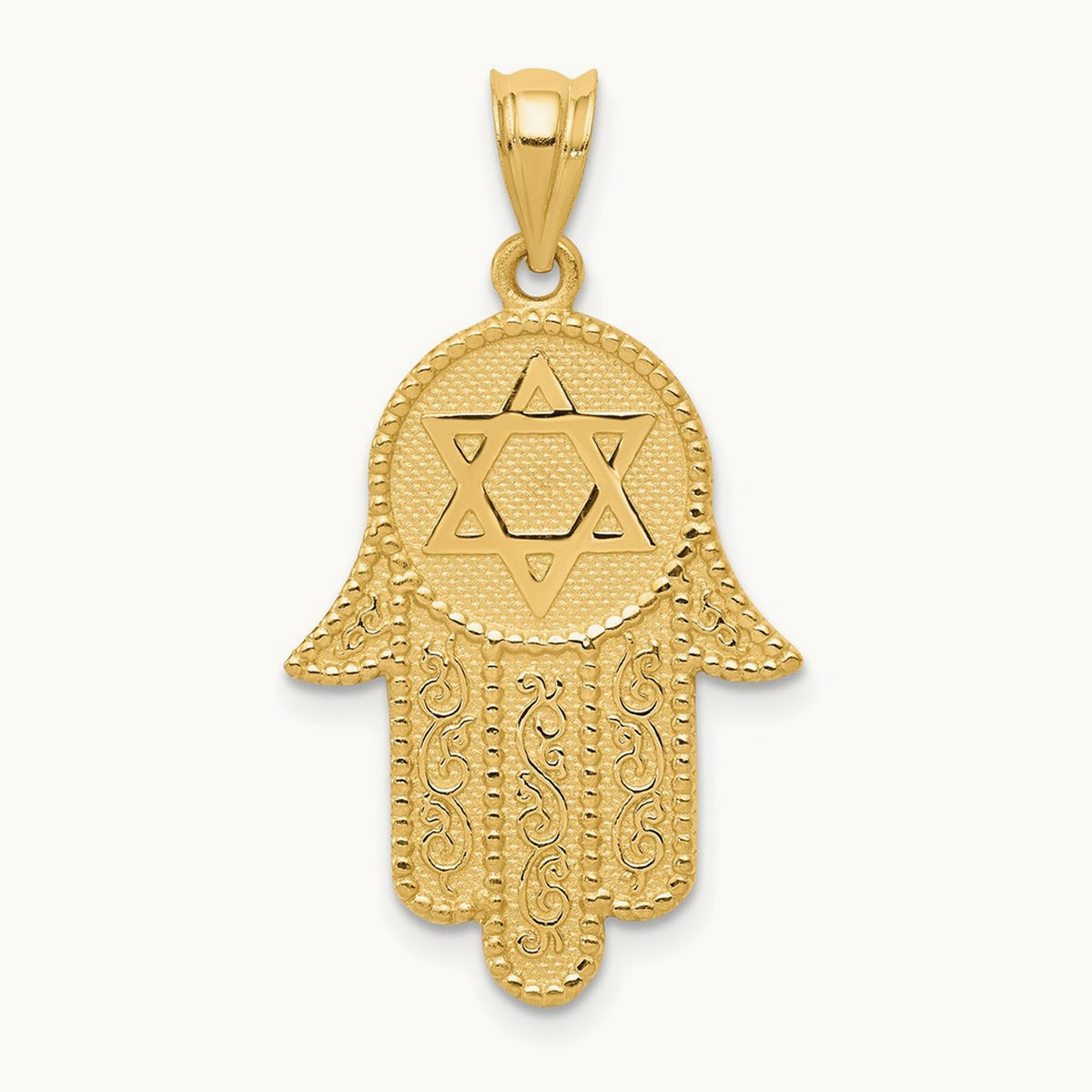 Hamsa w/Star of David Charm, 14K