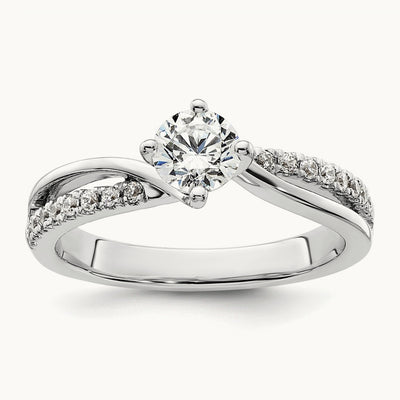 Round Semi-Mount Bypass Engagement Ring, 0.15 ct tw