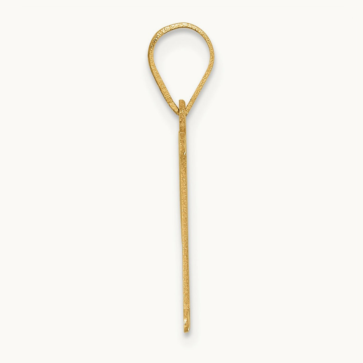 Polished Etched Letter P Initial Pendant, 14K
