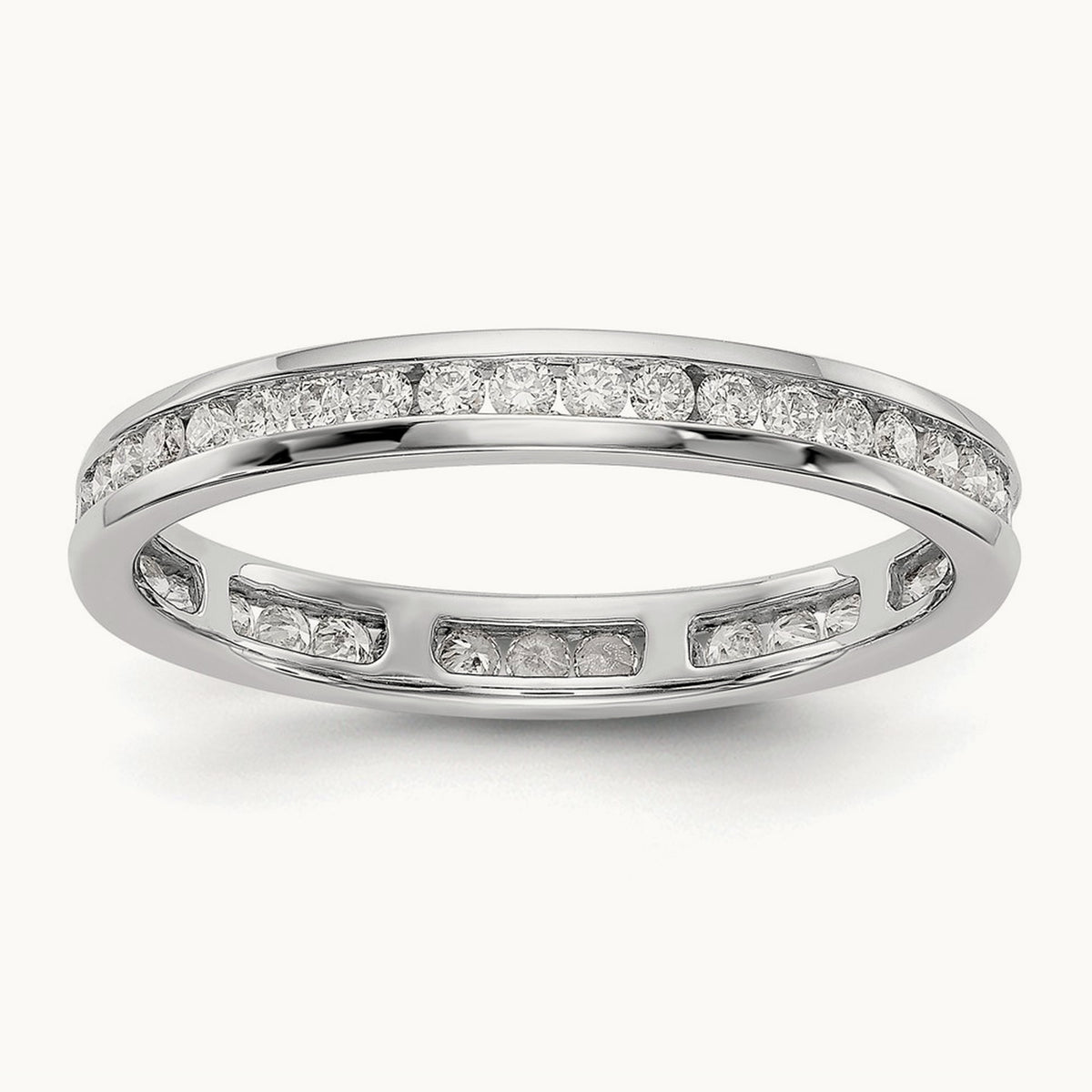 Channel Set Eternity Band, 0.50-1.00 ct tw Lab-Grown Diamond — 1/2 ct · VS/SI (Great), 14K White Gold