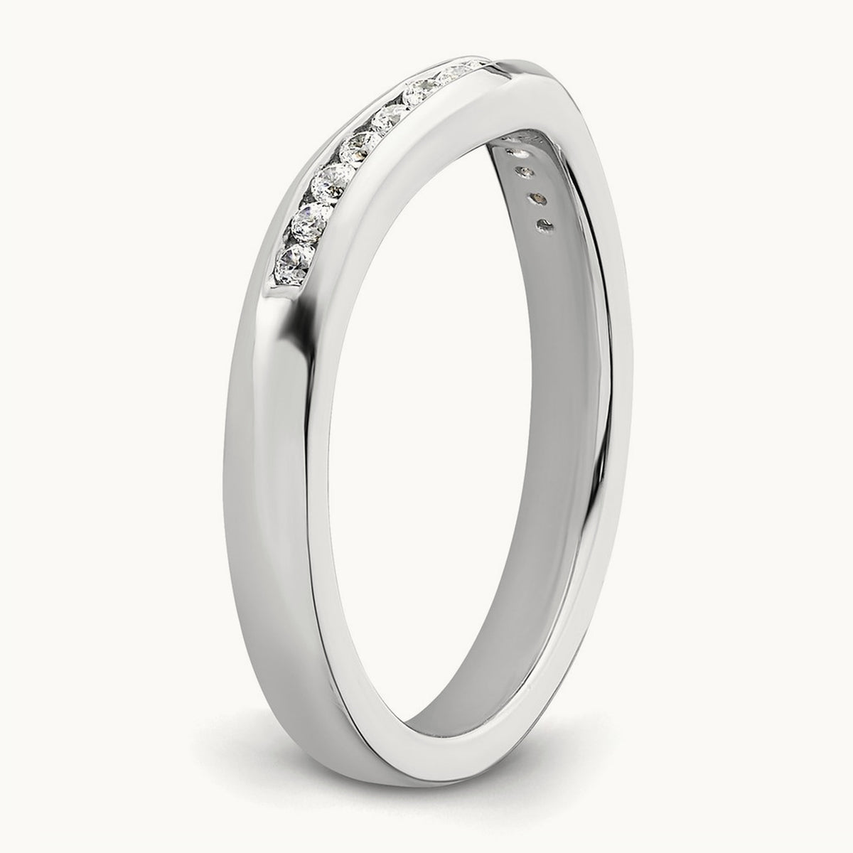Diamond Wedding Band, 14K White Gold