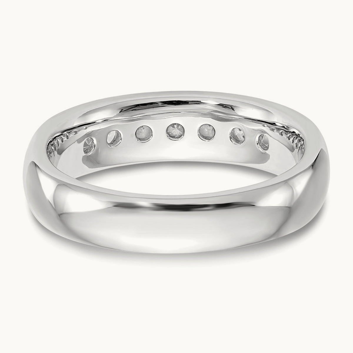 7-Stone Diamond Channel Band, 14K White Gold