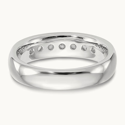 7-Stone Diamond Channel Band, 14K White Gold