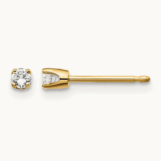 Diamond Stud Push-on Post Earrings — 2.4mm