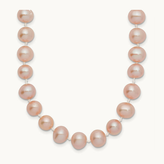 7- Pink Near Round Freshwater Cultured Pearl Necklace, 14K