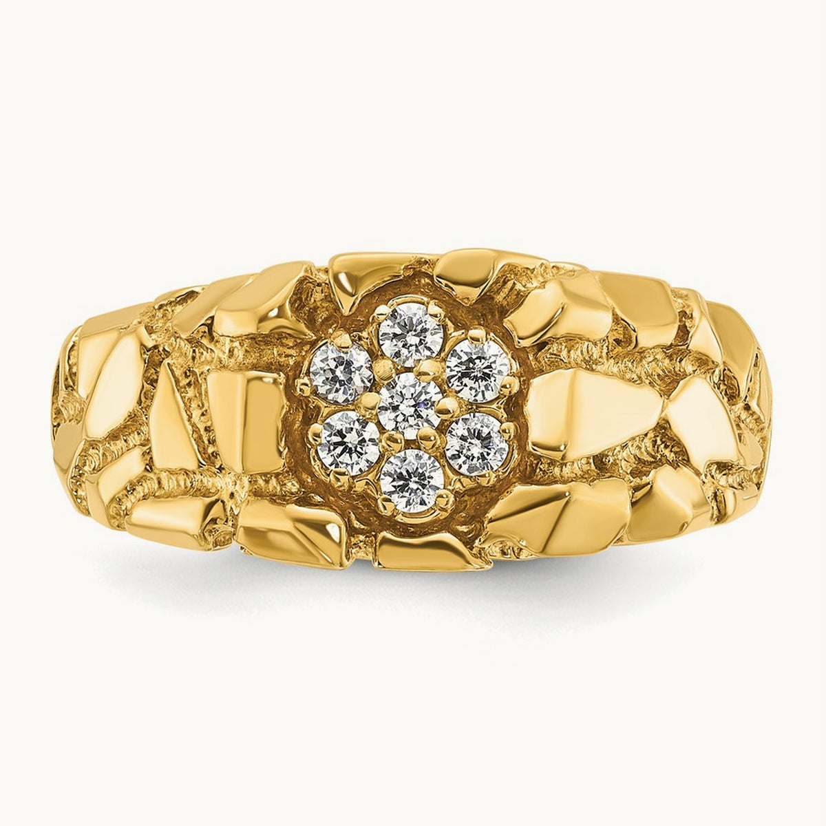 IBGoodman Men's Cluster Diamond Nugget Complete Ring, 14K