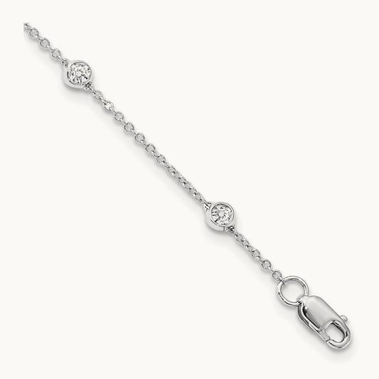 TO 14kw 1/2ct Lab Grown Diamond VS+ F+ Comp. 8 Station 9 inch Bracelet