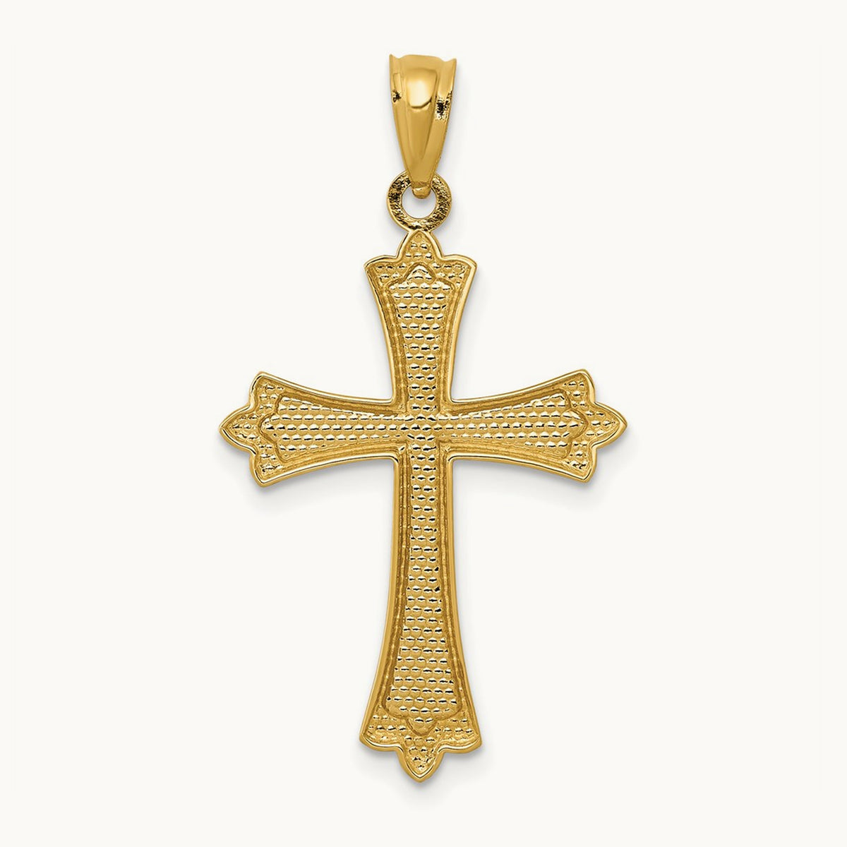 Fleur de Lis Cross Pendant, 14K