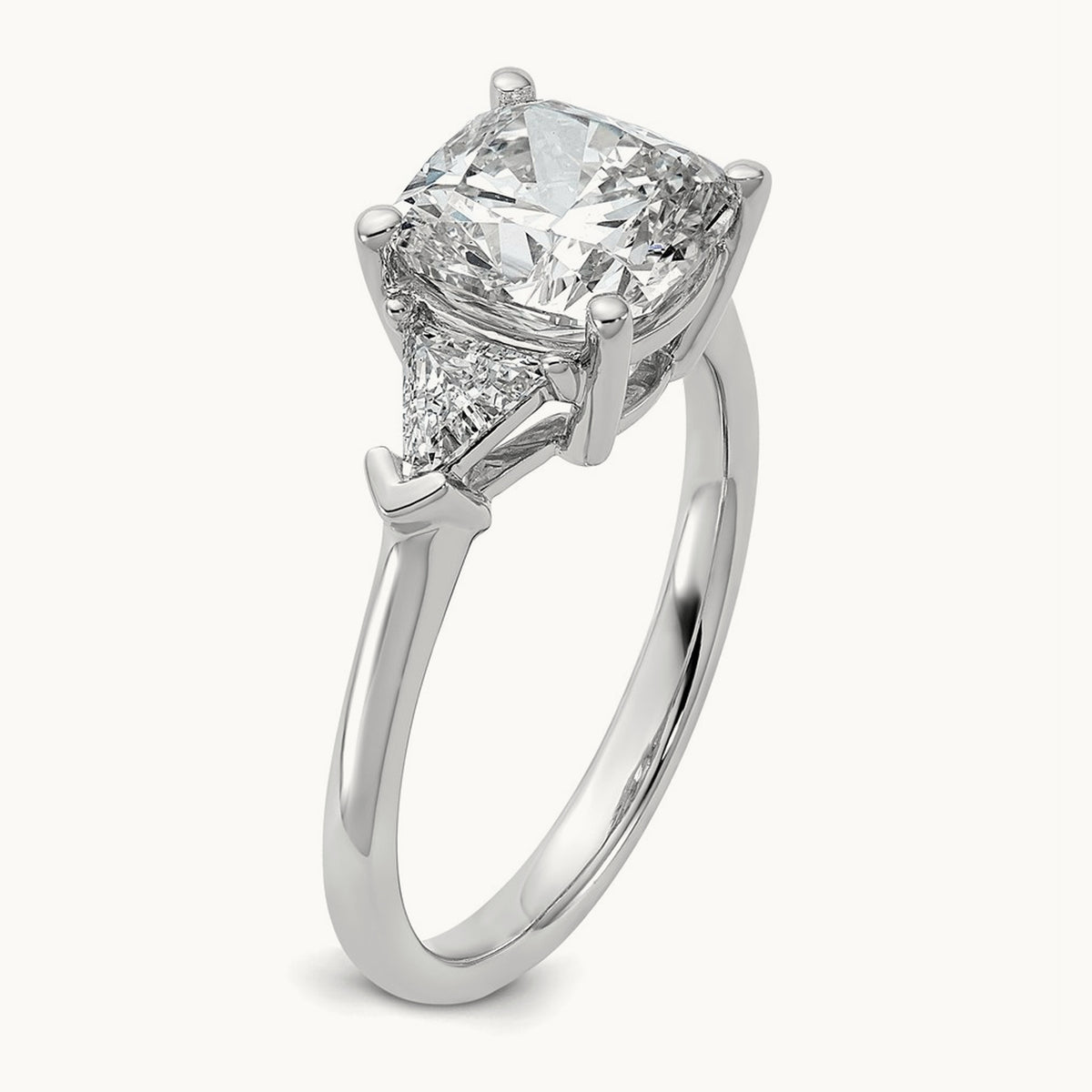 Triangle Cushion Semi-Mount Engagement Ring, 0.50-1.00 ct tw Lab-Grown Diamond — 5/8 ct, 14K White Gold
