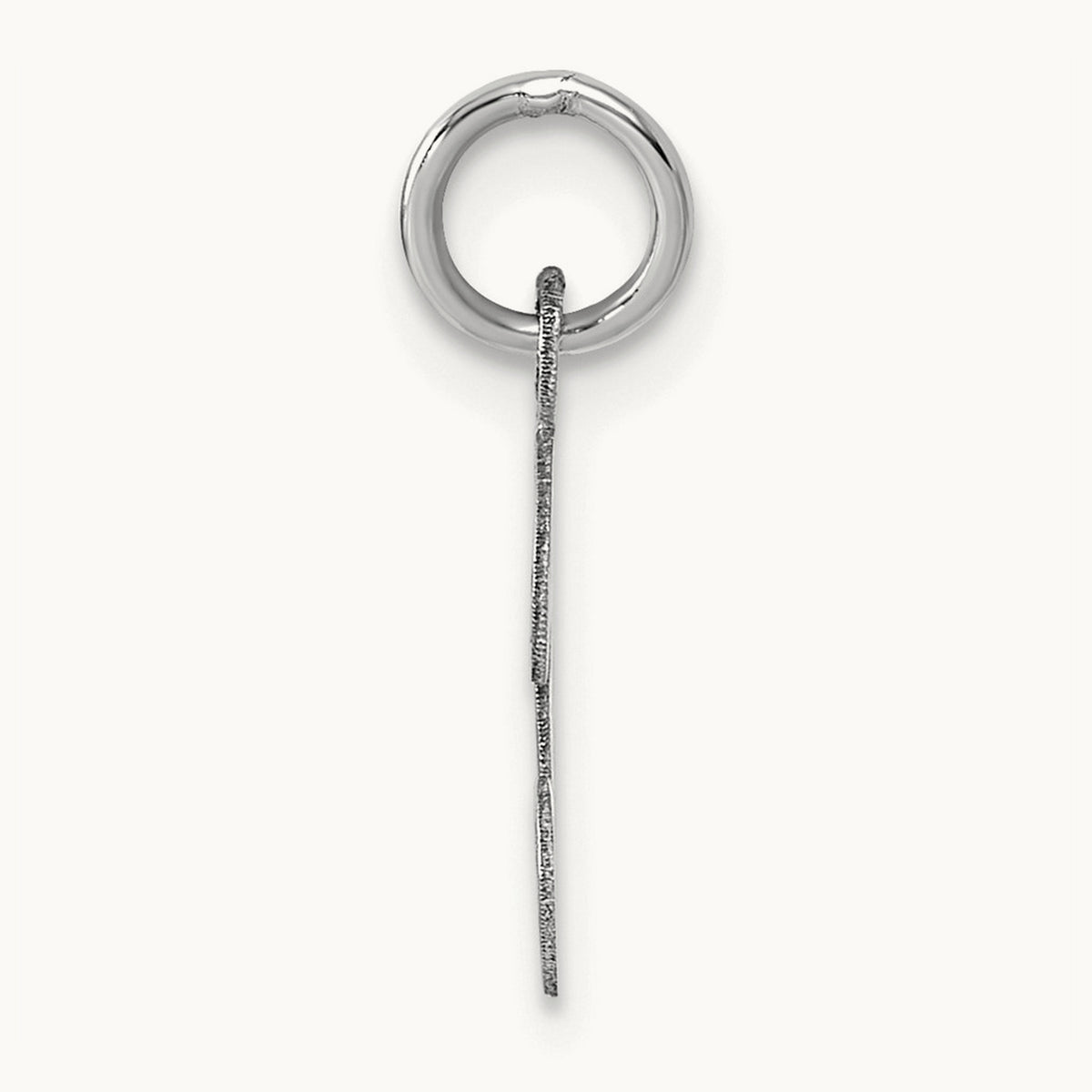 Small Script Letter T Initial Charm, 14K White Gold