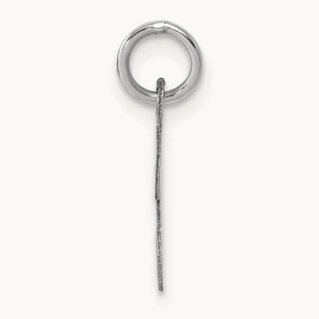 Small Script Letter T Initial Charm, 14K White Gold