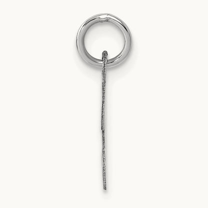 Small Script Letter T Initial Charm, 14K White Gold