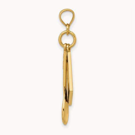 3-D Cook Book W/ Black Enamel and Spoon Charm, 14K