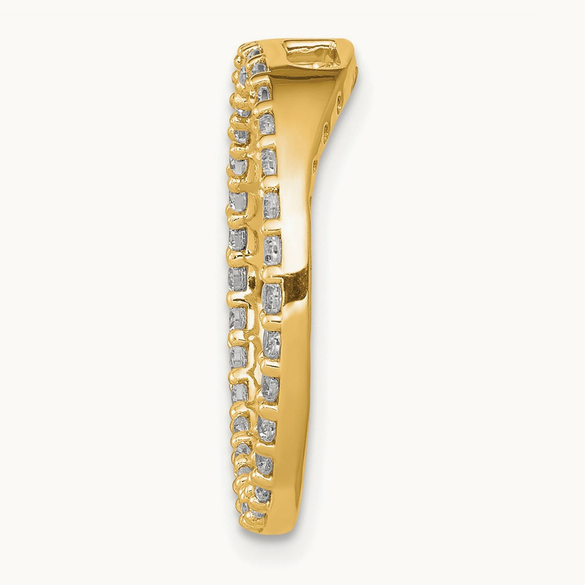 Diamond Circle Chain Slide — 14K Yellow Gold, 19.5mm