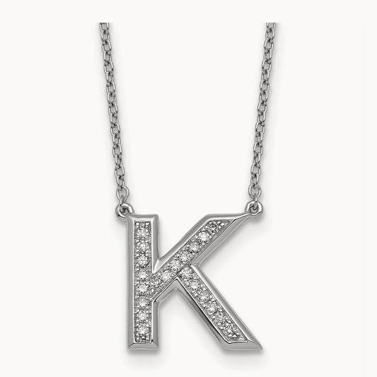 Initial K Necklace, 0.20 ct tw Lab-Grown Diamond