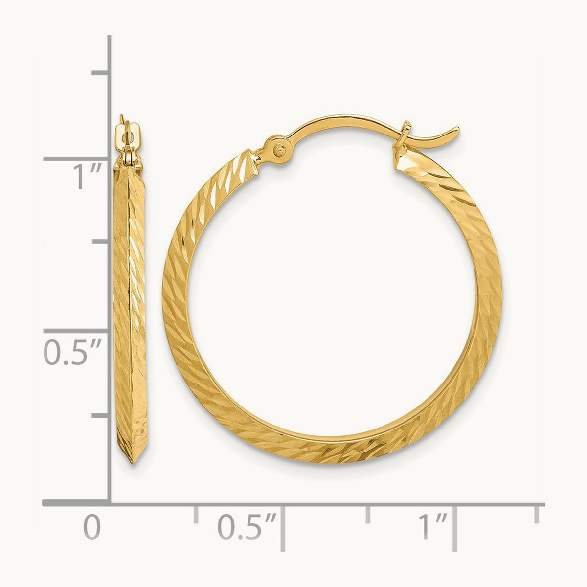 Polished Diamond-Cut Hoop Earrings — 26.5mm