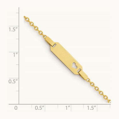 Children's Heart ID Bracelet, 14K