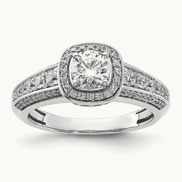 Halo Semi-Mount Engagement Ring, 0.50 ct tw